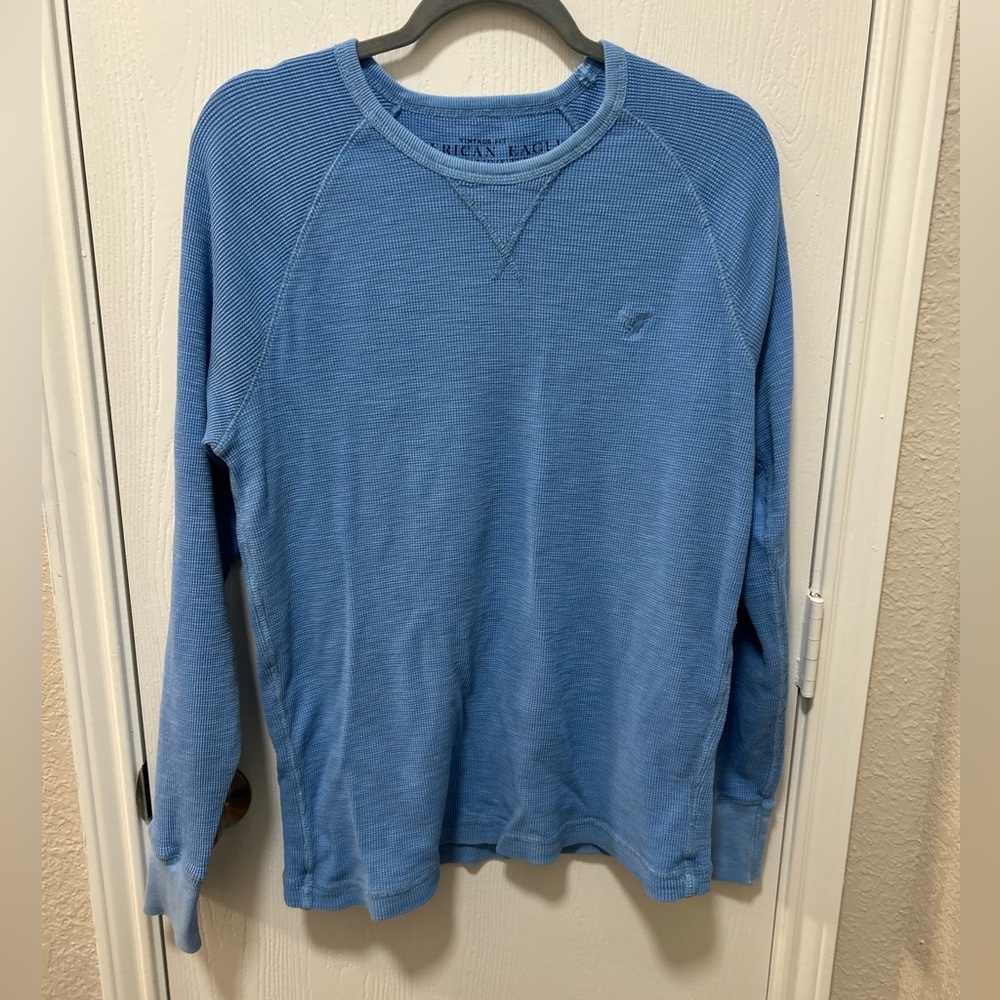American Eagle Vintage Fit Thermal Light Blue Men’s Size Large